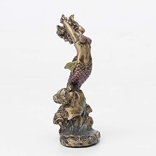 Veronese Design 3 1/2 Inch Yemaya Santeria Orisha Mother of All and Goddess of The Ocean Cast Resin Hand Painted Antique Bronze Finish Statue Home Decor