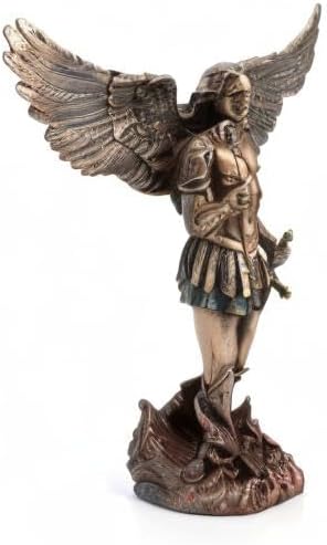 Veronese Design 12 1/4 Inch Tall Archangel Saint Michael Cold Cast Resin Antique Bronze Finish Sculpture Statue