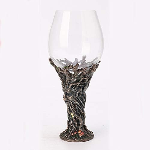 Veronese Design 9 Inch Green Man Ent Mushroom Wine Glass Cold Cast Resin Bronze Finish Statue Home Decor