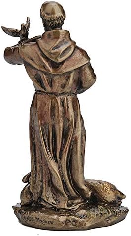 Veronese Design 3 3/8 Inch Saint Francis of Assisi Cast Resin Hand Painted Antique Bronze Finish Statue Home Decor