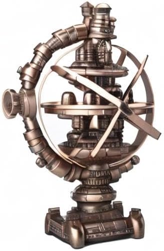 Veronese Design 7 1/8 Inch Tall Steampunk Mechanicus Gyroscope Resin Sculpture Bronze Finish