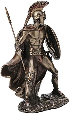 Veronese Design Greek King Leonidas Battle Warrior of Sparta Bronze Finished Tabletop Statue