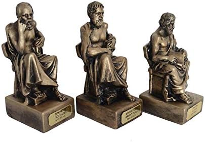 Harilla Bronze Socrates Aristotle Plato Statues - Fathers of Philosophy - Student Teacher