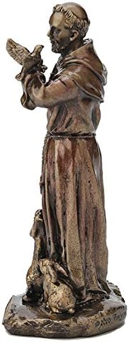 Veronese Design 3 3/8 Inch Saint Francis of Assisi Cast Resin Hand Painted Antique Bronze Finish Statue Home Decor