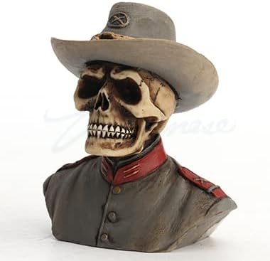 Veronese Design 2 1/2 Inch Civil War Confederate Army Skeleton Half Bust Resin Statue