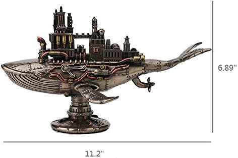 Veronese Design 6 7/8 Inch Steampunk Fifty Two Hertz Galactic Space Colony Whale Cold Cast Resin Bronze Finish Statue Home Decor