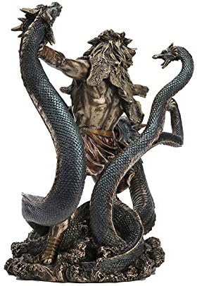 Veronese Design 12 3/8 Inch Hercules Battling The Hydra Cold Cast Resin Antique Bronze Finish Statue Home Decor
