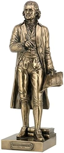 10.38 Inch Thomas Jefferson Cold Cast Statue Figurine, Bronze Color