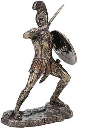 Veronese Design 9 1/4" Tall Achilles Hector Sword and Shield Battle of Troy Greek Mythology Statue Cold Cast Resin Statue Antique Bronze Finish Sculpture