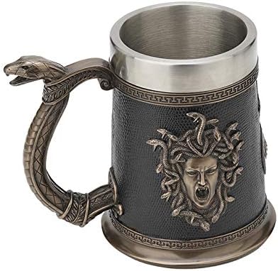Veronese Design 5 3/4 Inch Greek Medusa Beer Stein Cold Cast Resin Antique Bronze Finish Statue Home Decor