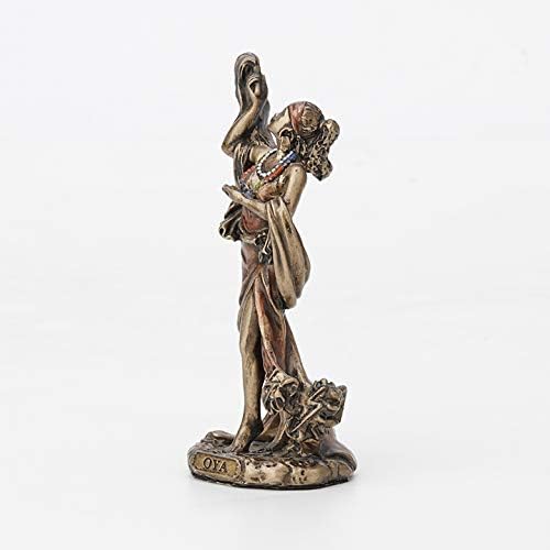Veronese Design 3 7/8 Inch OYA -Santeria Orisha Goddess of Wind, Storm and Transformation Cast Resin Hand Painted Antique Bronze Finish Statue Home Decor