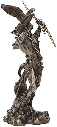 8 1/2 Inch Greek God Zeus Thunderbolt Strike Cold Cast Resin Antique Bronze Finish Statue Home Decor