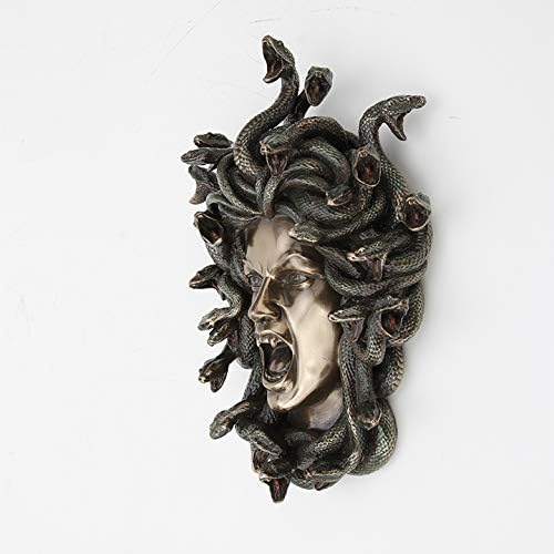 Veronese Design Head of Medusa the Greek Gorgon Serpent Bronze Finish Wall Sculpture