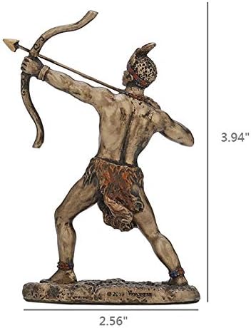 Veronese Design 3 7/8 Inch Ochosi Santeria Orisha The Divine Hunter Cast Resin Hand Painted Antique Bronze Finish Statue Home Decor