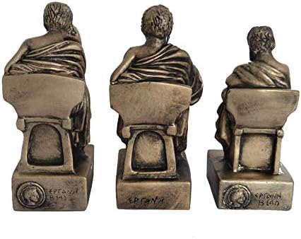 Harilla Bronze Socrates Aristotle Plato Statues - Fathers of Philosophy - Student Teacher