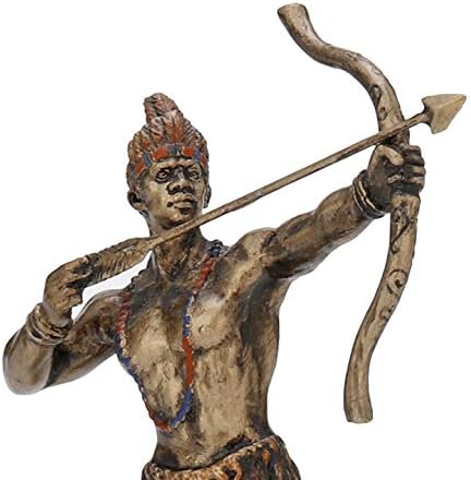 Veronese Design 3 7/8 Inch Ochosi Santeria Orisha The Divine Hunter Cast Resin Hand Painted Antique Bronze Finish Statue Home Decor