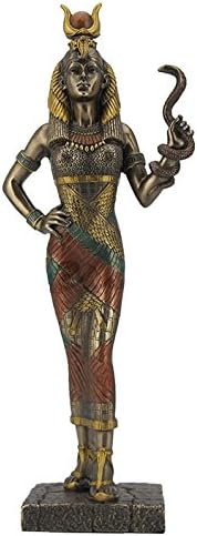 Veronese Design 11.5" Egyptian Goddess Hathor Holding Snake Egypt Decor Statue Sculpture Figure