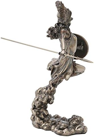 Veronese Design 9 1/4 Inch Greek Goddess Athena Holding Spear and Shield Cold Cast Resin Bronze Finish Statue Home Decor