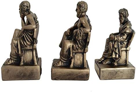 Harilla Bronze Socrates Aristotle Plato Statues - Fathers of Philosophy - Student Teacher