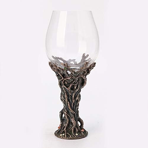 Veronese Design 9 Inch Green Man Ent Mushroom Wine Glass Cold Cast Resin Bronze Finish Statue Home Decor
