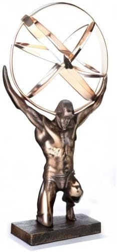 Bronze and Gold Finish Atlas Carrying Celestial Sphere Statue