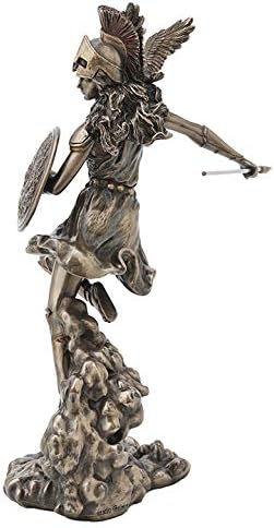 Veronese Design 9 1/4 Inch Greek Goddess Athena Holding Spear and Shield Cold Cast Resin Bronze Finish Statue Home Decor