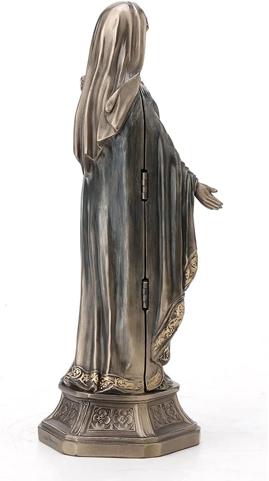 Veronese Design 7 7/8 Inch Tall Madonna and Baby Jesus Triptych Religious Decor Gift Cold Cast Bronzed Resin Faith Collecitbles Nativity Design