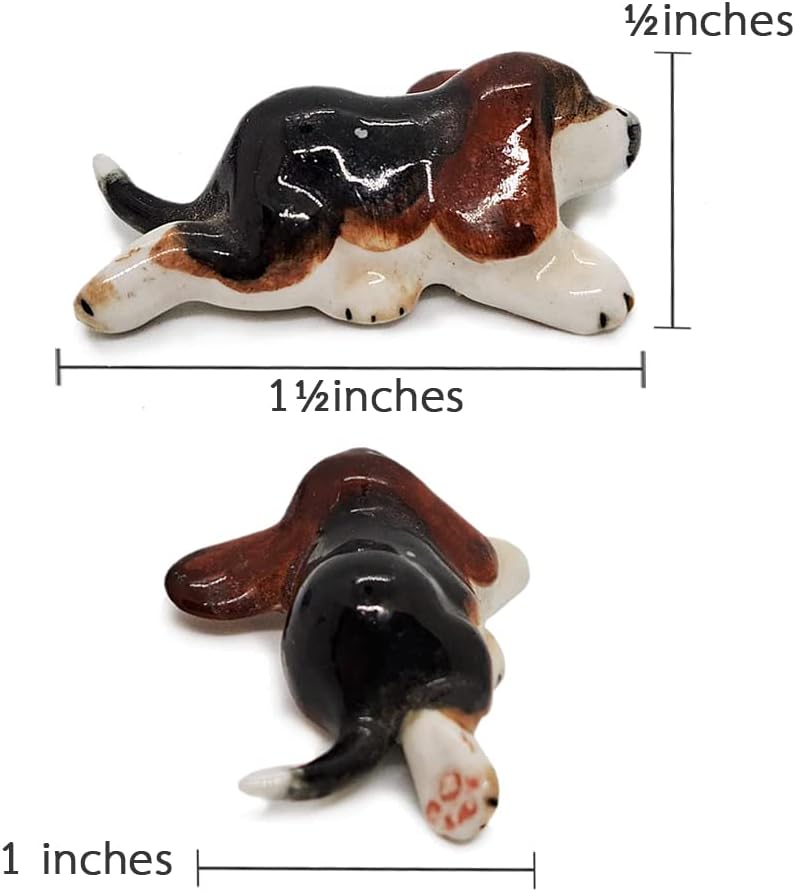 Mini Beagle Dog Ceramic Miniature Aussie Figurine Animal Collectible Decor Gift2