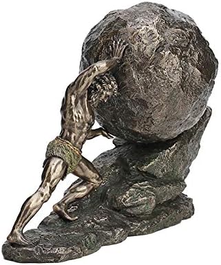 Veronese Design 8 1/8 Inch Sisyphus and The Eternal Boulder Cold Cast Resin Bronze Finish Statue Home Decor