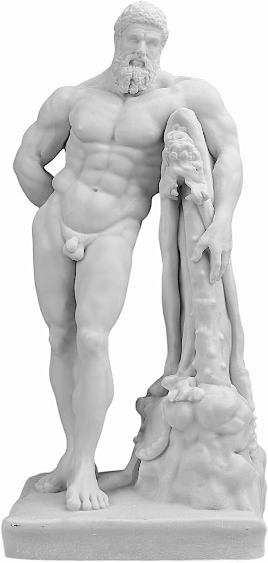 Farnese Hercules Heracles Greek Cast Marble Sculpture Statue Museum Copy 13in
