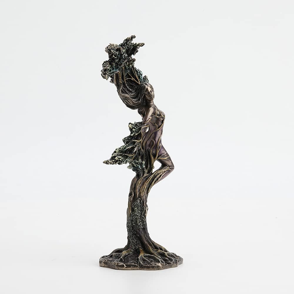 Veronese Design 9 7/8 Inch Tall The Dancing Forest Nymph Meliae Cold Cast Bronzed Resin Statue Fantasy Collectible Figurine Home Nature Spirit