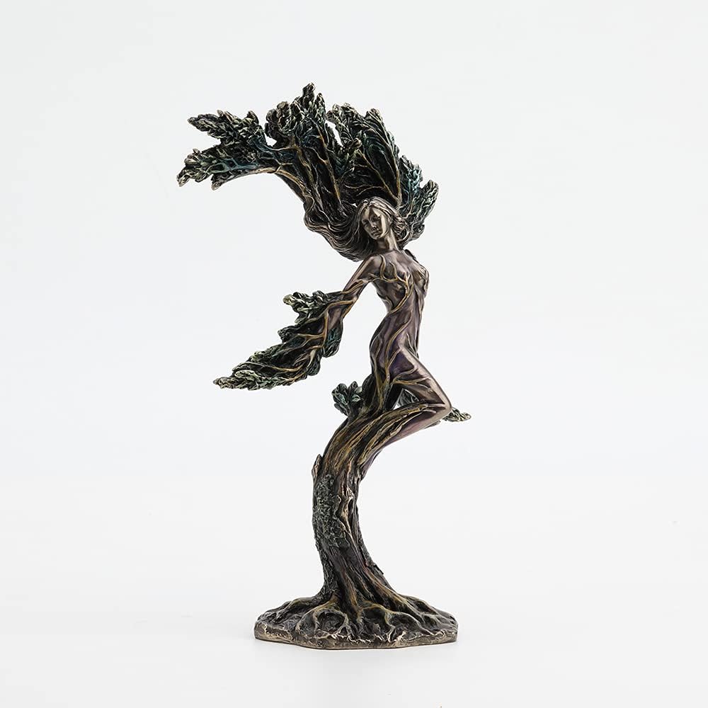 Veronese Design 9 7/8 Inch Tall The Dancing Forest Nymph Meliae Cold Cast Bronzed Resin Statue Fantasy Collectible Figurine Home Nature Spirit