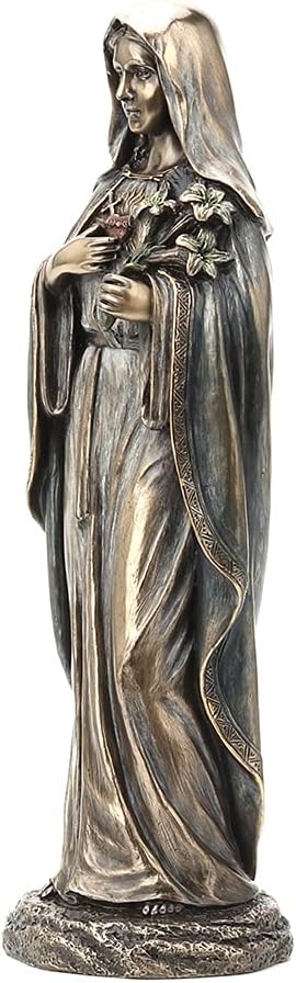 8 1/8" Tall Immaculate Heart of Mary Cold Cast Bronzed Resin Sculpture Religious Figurine Spiritual Collectibles