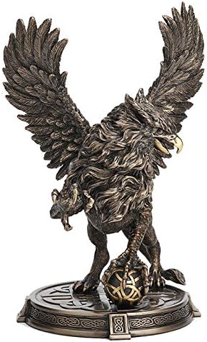Veronese Design 9 5/8 Inch Legendary Guardian Griffin Celtic Knot Platform Resin Cast Hand Painted Antique Bronze Finish Statue