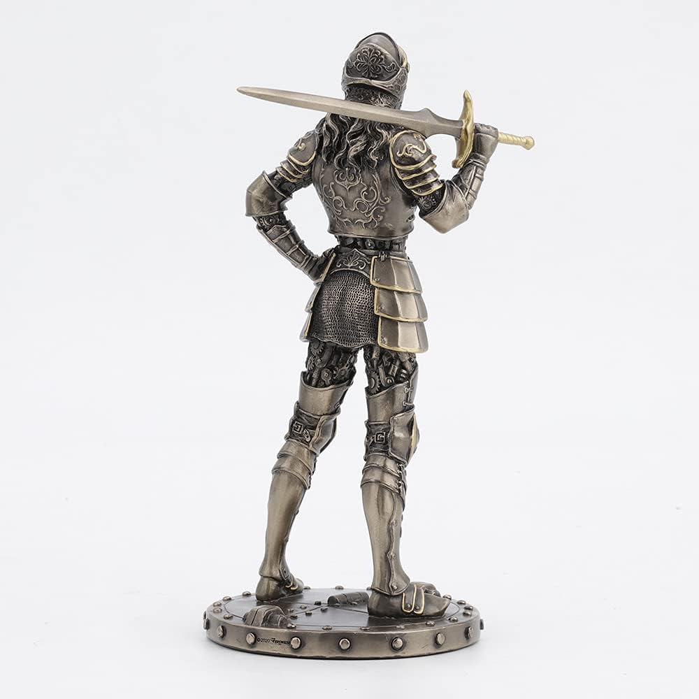 Veronese Design 9 1/2 Inch Tall Steampunk Female Knight in Armor Cold Cast Bronzed Resin Sculpture Fantasy Collectible