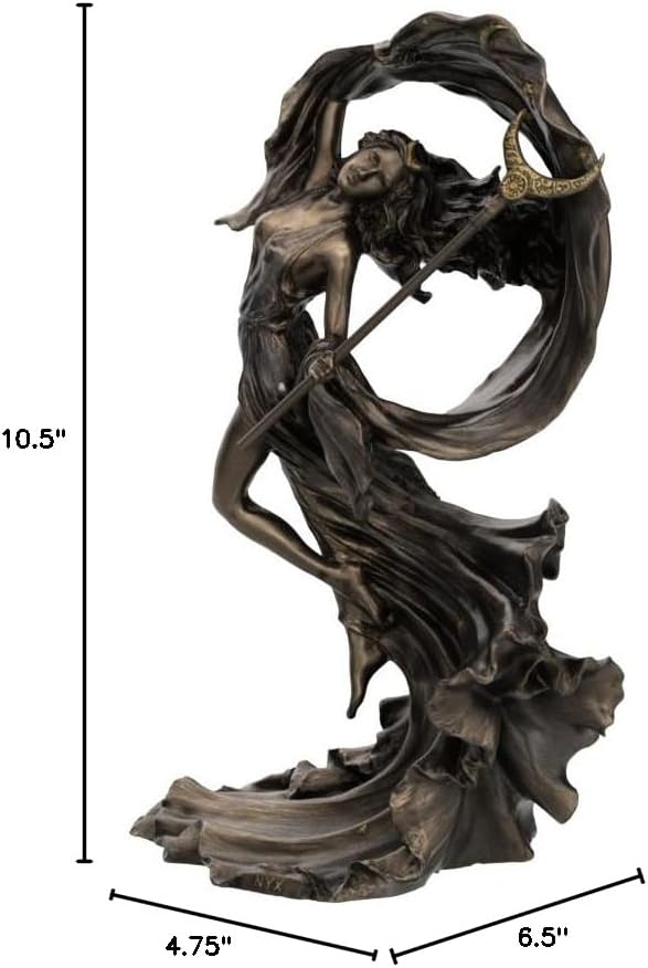 Veronese Design 10 7/8" Tall Nyx Greek Primordial Goddess of The Night Cold Cast Bronzed Resin Sculpture Wiccan Figurine