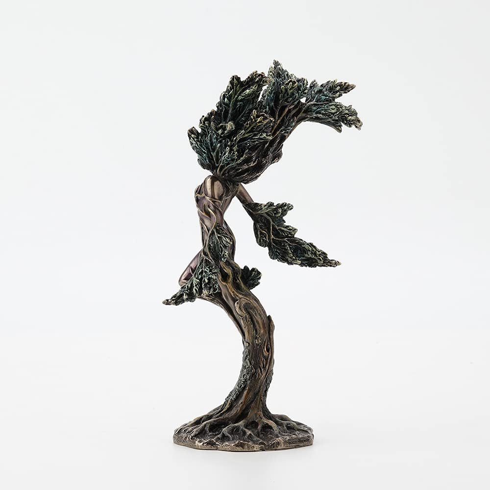 Veronese Design 9 7/8 Inch Tall The Dancing Forest Nymph Meliae Cold Cast Bronzed Resin Statue Fantasy Collectible Figurine Home Nature Spirit