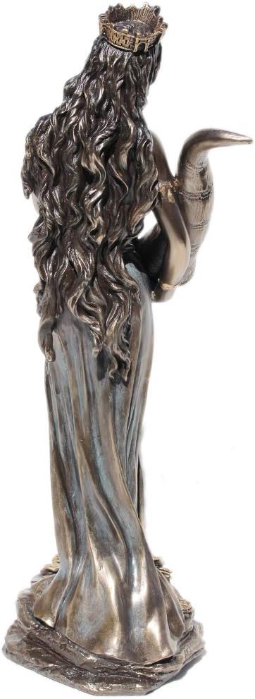 US 11.38 Inch Blinded Greek Goddess Fortuna Cold Cast Bronze Figurine