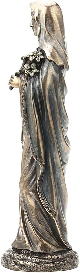 8 1/8" Tall Immaculate Heart of Mary Cold Cast Bronzed Resin Sculpture Religious Figurine Spiritual Collectibles