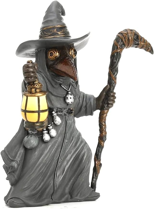 Veronese Design Hand Painted Plague Wizard Miasma Doctor Statue 5.5 Inches Tall