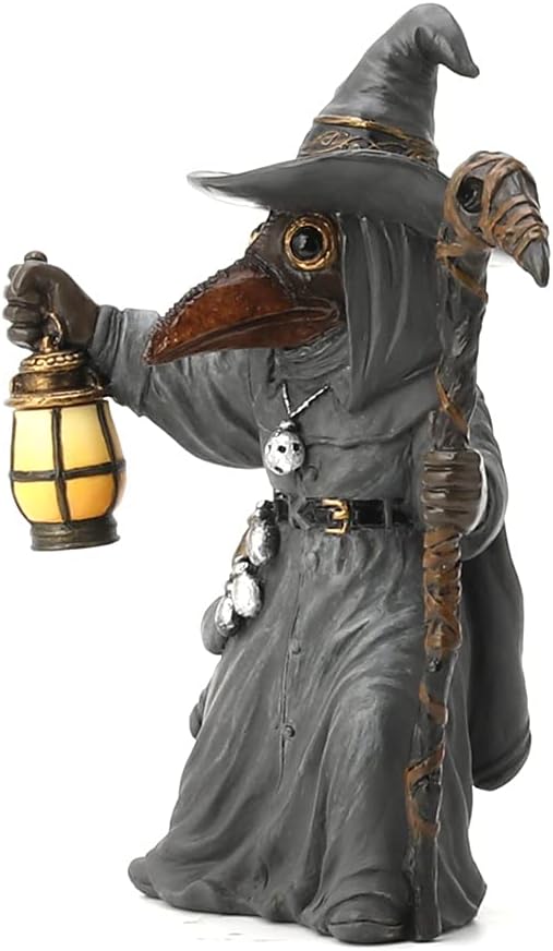 Veronese Design Hand Painted Plague Wizard Miasma Doctor Statue 5.5 Inches Tall