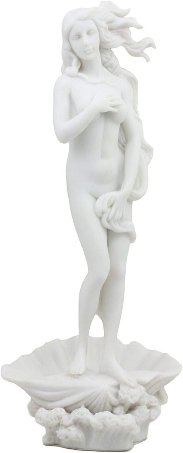 Pacific Trading Ebros Gift Birth of Venus Statue Inspired by Botticelli Figurine of Aphrodite Making Up The Uffizi Museum Decor Sculpture Greek Roman Gods and Goddesses Theme
