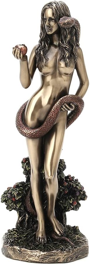 Veronese Design 9 5/8" Tall Eve in The Garden of Eden Cold Cast Bronzed Resin Artistic Body Sculpture Religious Collectibles