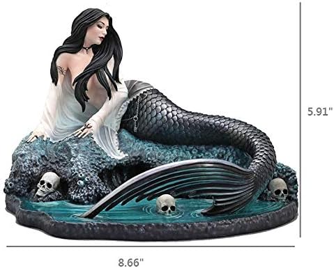 Veronese Design 5 7/8 Inch Sirens Lament by Anne Stokes Hand Painted Resin Mermaid Statue Home Decor