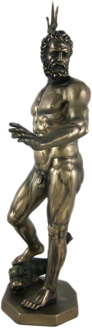 Greek God Poseidon Nude Bronzed Statue Neptune
