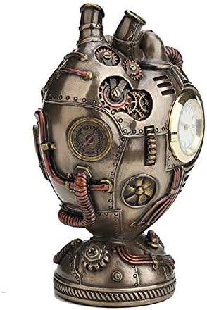 Veronese Design 4 1/2 Inch Steampunk Heart Clock Cold Cast Resin Antique Bronze Finish Statue Home Decor