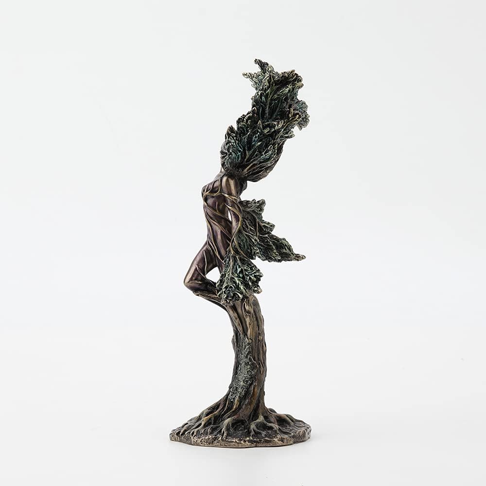 Veronese Design 9 7/8 Inch Tall The Dancing Forest Nymph Meliae Cold Cast Bronzed Resin Statue Fantasy Collectible Figurine Home Nature Spirit