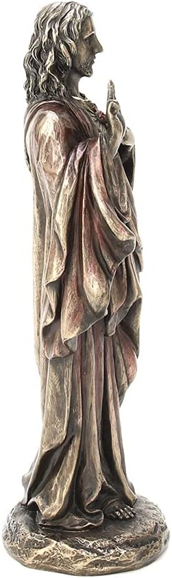 Veronese Design 8 1/4" Tall Sacred Heart of Jesus Cold Cast Bronzed Resin Statue Religious Sculpture Home Decor Gift