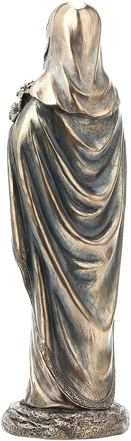 8 1/8" Tall Immaculate Heart of Mary Cold Cast Bronzed Resin Sculpture Religious Figurine Spiritual Collectibles