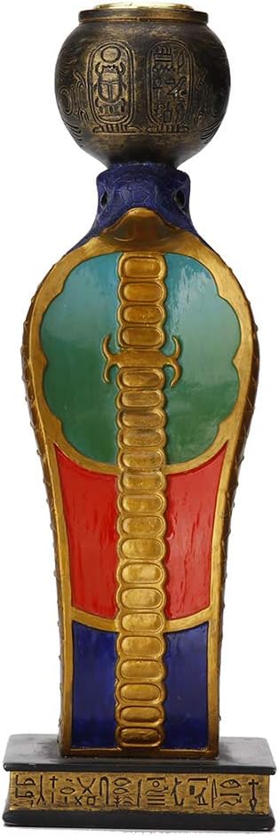 Veronese Design 8.5 Inch Egyptian Uraeus Cobra Candle Holder Hand Painted Polyresin Snake Figurine Sculpture